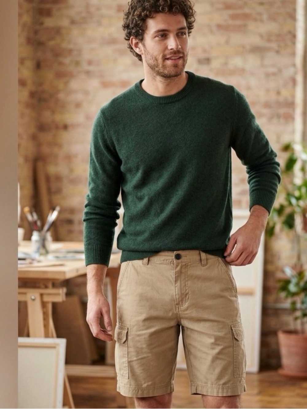 Tony Hawk Tan Cargo Shorts with Side Pockets